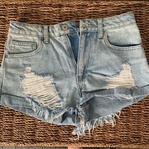 Y2K Women’s Forever 21 denim shorts size 24 streetwear western